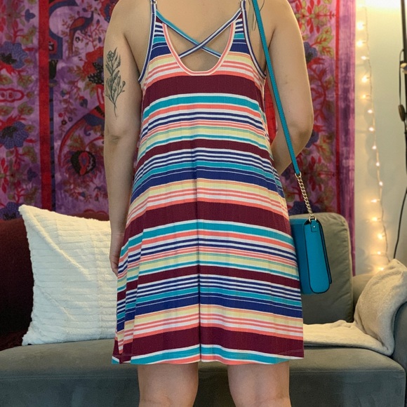 Striped summer sun dress - Picture 2 of 2